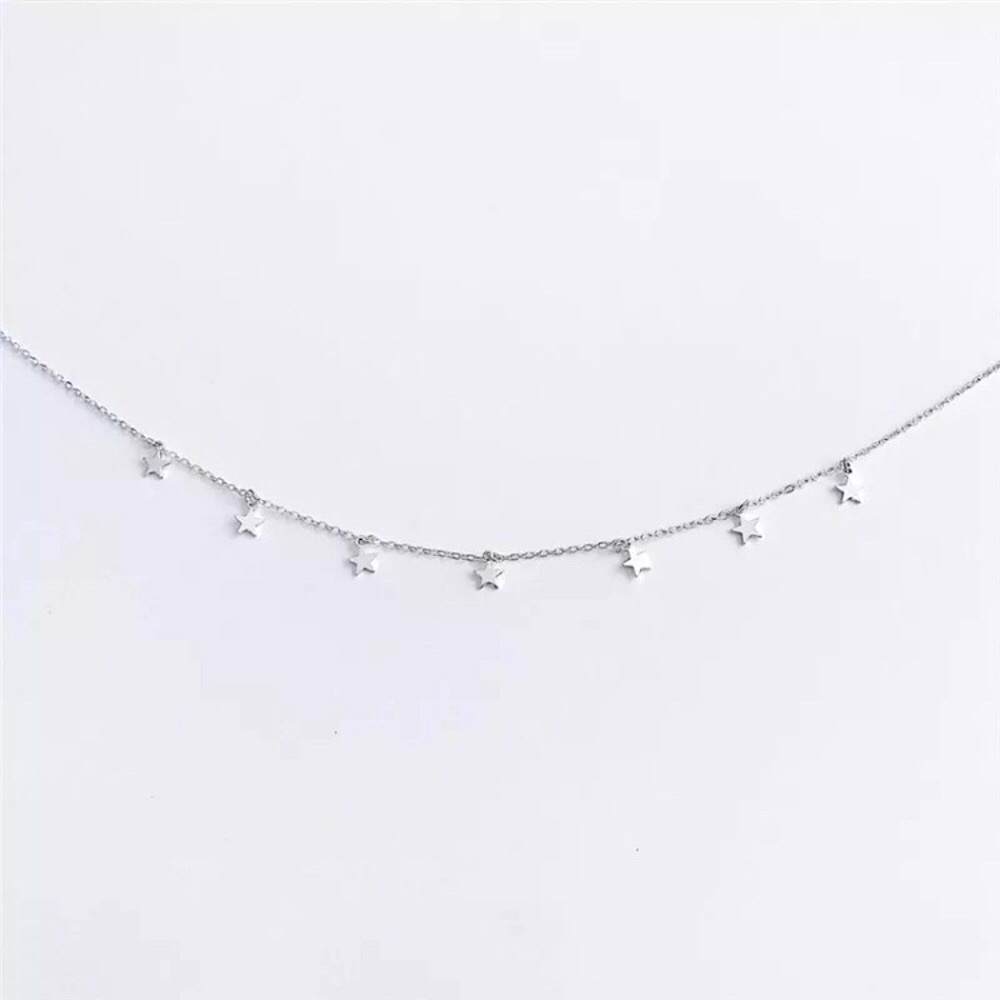 Trendy “Star Spangled” Minimal Choker BohoNecklace - Picture 6 of 9